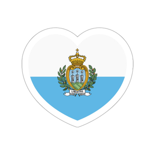 Heart Flag of San Marino - STICKER Vinyl Die-Cut Decal-White-The Sticker Space