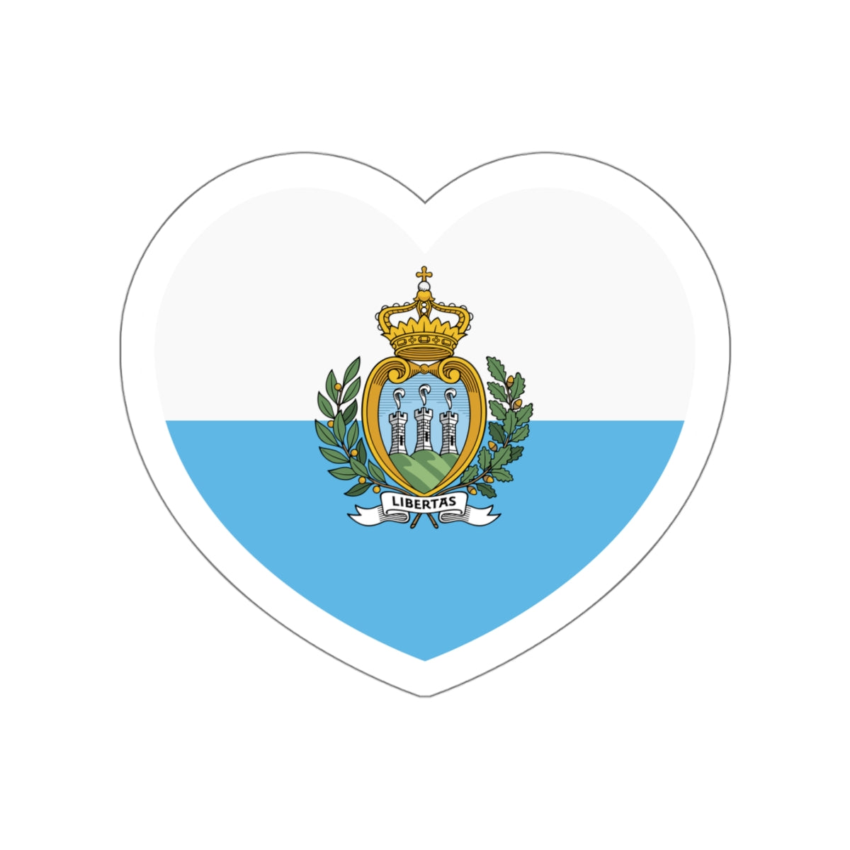 Heart Flag of San Marino - STICKER Vinyl Die-Cut Decal-White-The Sticker Space