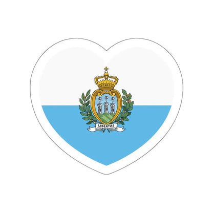 Heart Flag of San Marino - STICKER Vinyl Die-Cut Decal White Die-Cut 5 Inch - The Sticker Space