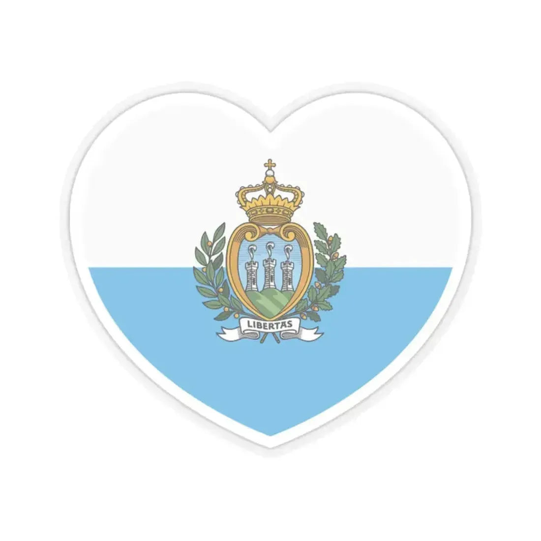Heart Flag of San Marino - STICKER Vinyl Kiss-Cut Decal 2 Inch Transparent - The Sticker Space