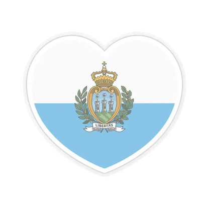 Heart Flag of San Marino - STICKER Vinyl Kiss-Cut Decal 2 Inch Transparent - The Sticker Space