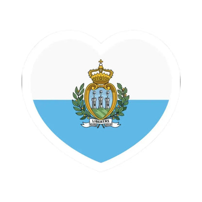 Heart Flag of San Marino - STICKER Vinyl Kiss-Cut Decal 2 Inch White - The Sticker Space