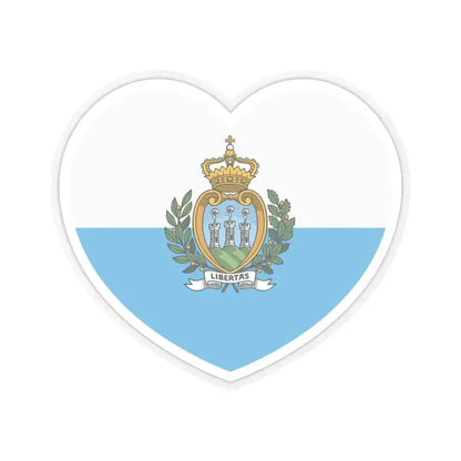 Heart Flag of San Marino - STICKER Vinyl Kiss-Cut Decal 3 Inch Transparent - The Sticker Space