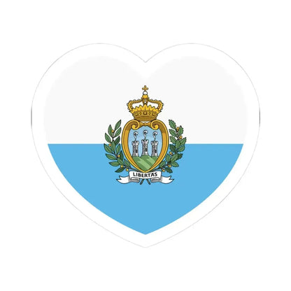 Heart Flag of San Marino - STICKER Vinyl Kiss-Cut Decal 3 Inch White - The Sticker Space