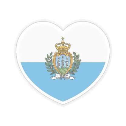 Heart Flag of San Marino - STICKER Vinyl Kiss-Cut Decal 4 Inch Transparent - The Sticker Space