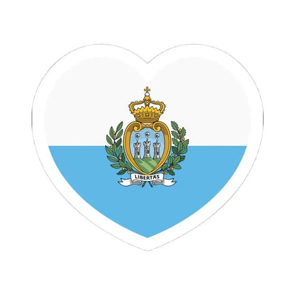 Heart Flag of San Marino - STICKER Vinyl Kiss-Cut Decal 4 Inch White - The Sticker Space