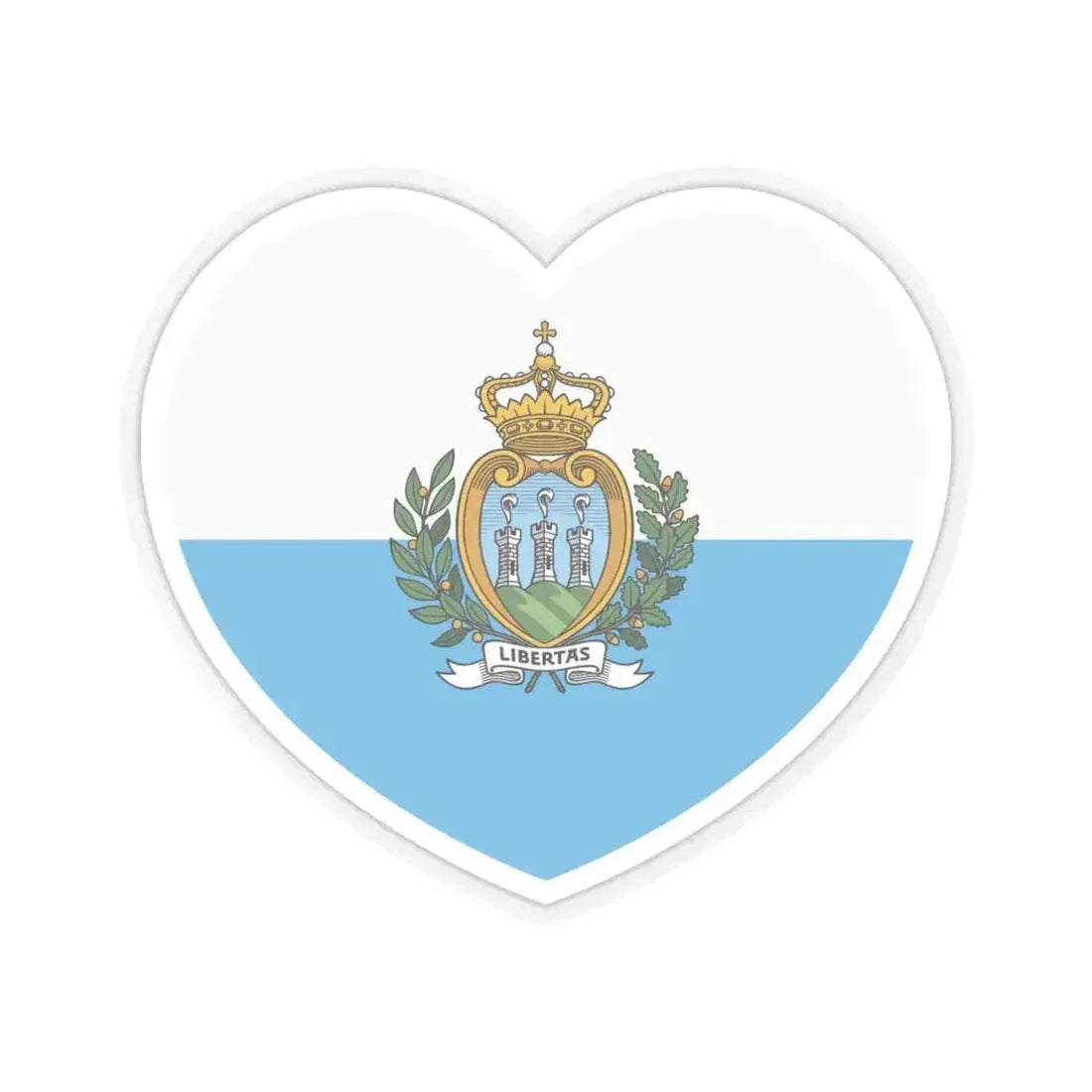 Heart Flag of San Marino - STICKER Vinyl Kiss-Cut Decal 6 Inch Transparent - The Sticker Space