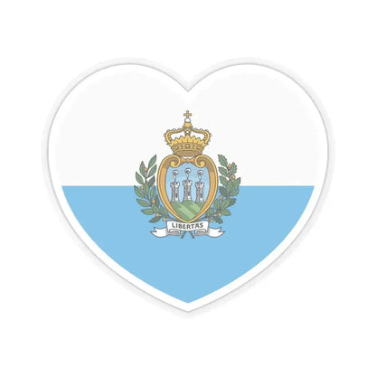 Heart Flag of San Marino - STICKER Vinyl Kiss-Cut Decal 6 Inch Transparent - The Sticker Space