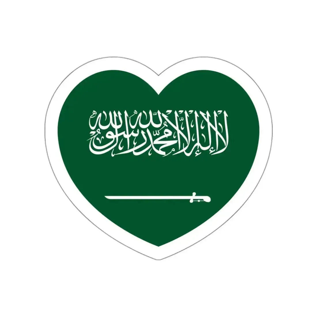 Heart Flag of Saudi Arabia - STICKER Vinyl Die-Cut Decal White Die-Cut 3 Inch - The Sticker Space