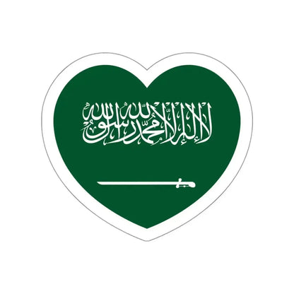 Heart Flag of Saudi Arabia - STICKER Vinyl Die-Cut Decal White Die-Cut 3 Inch - The Sticker Space