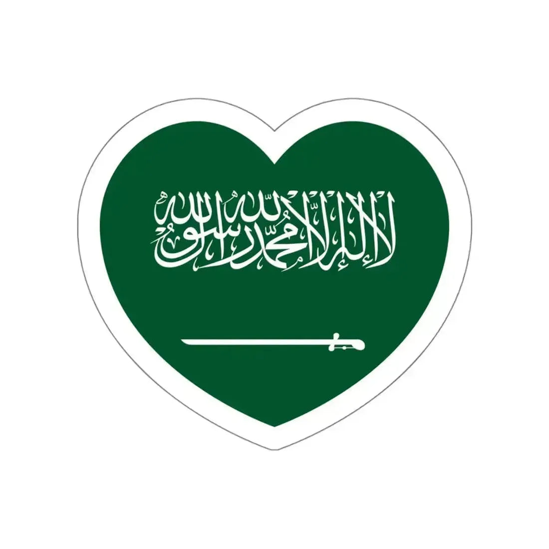 Heart Flag of Saudi Arabia - STICKER Vinyl Die-Cut Decal White Die-Cut 6 Inch - The Sticker Space