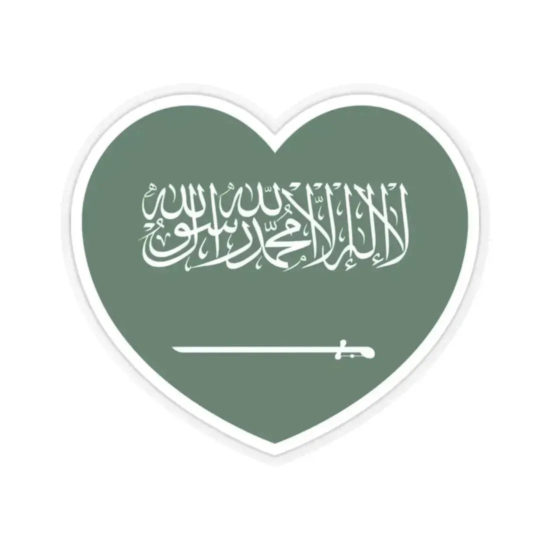 Heart Flag of Saudi Arabia - STICKER Vinyl Kiss-Cut Decal 2 Inch Transparent - The Sticker Space