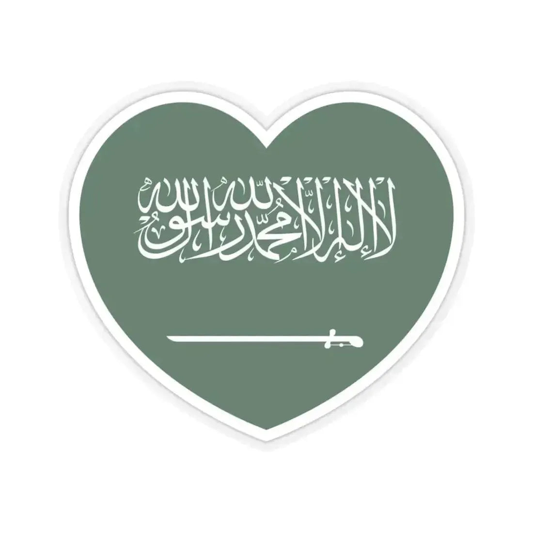 Heart Flag of Saudi Arabia - STICKER Vinyl Kiss-Cut Decal 3 Inch Transparent - The Sticker Space