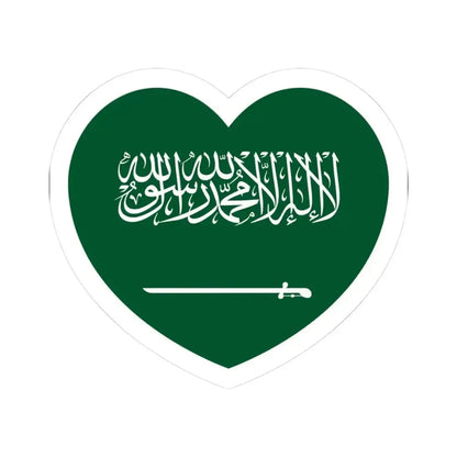 Heart Flag of Saudi Arabia - STICKER Vinyl Kiss-Cut Decal 3 Inch White - The Sticker Space