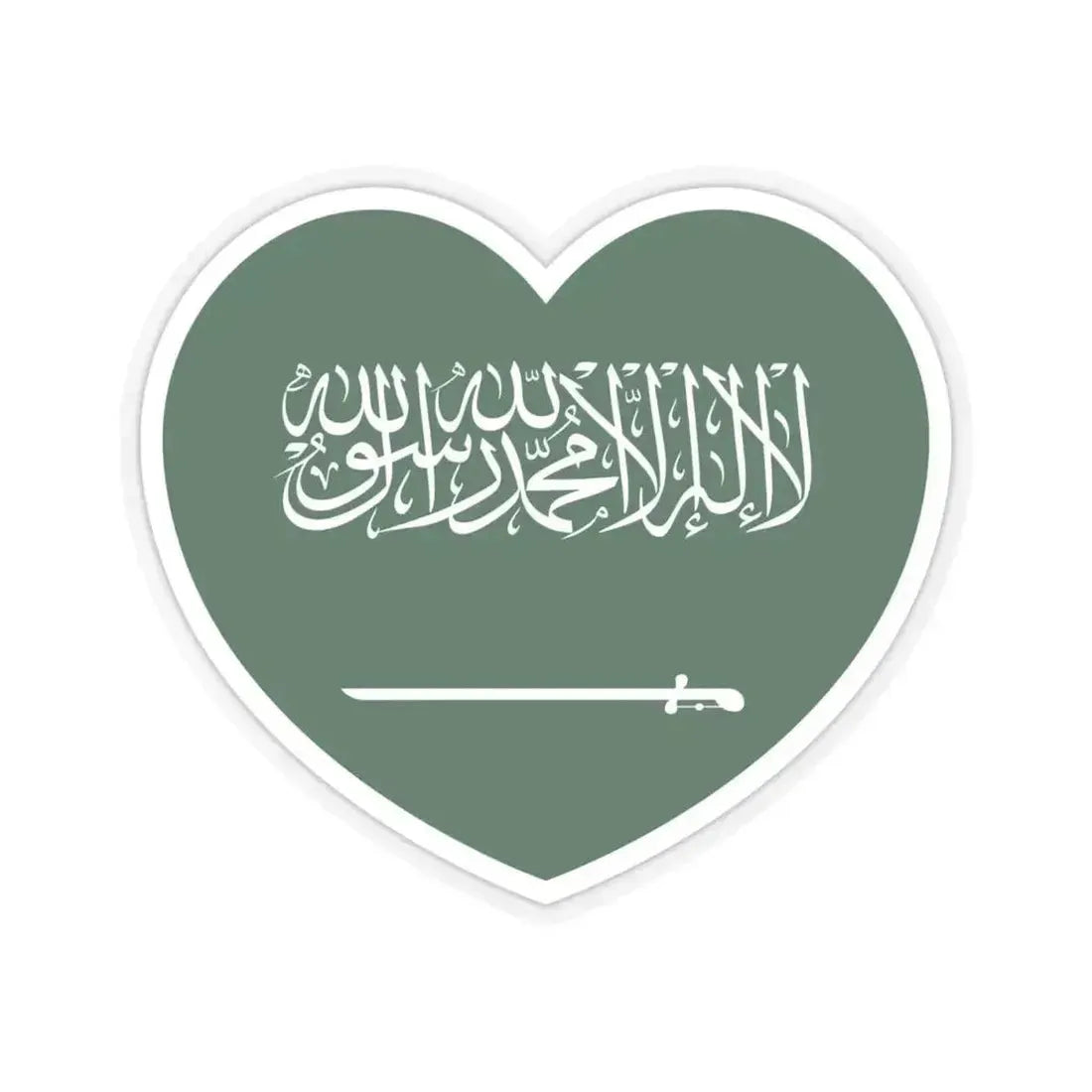 Heart Flag of Saudi Arabia - STICKER Vinyl Kiss-Cut Decal 4 Inch Transparent - The Sticker Space