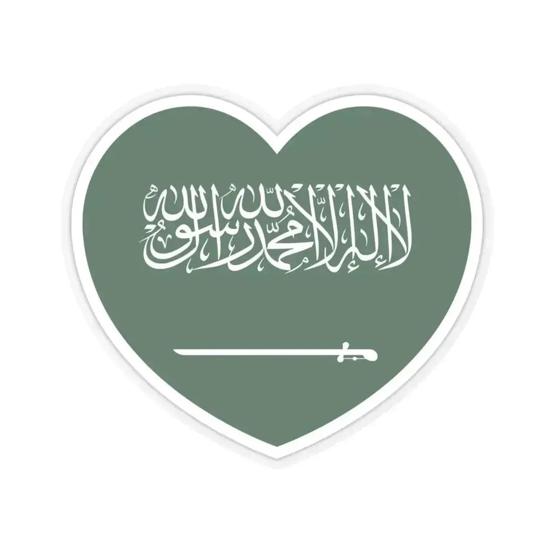 Heart Flag of Saudi Arabia - STICKER Vinyl Kiss-Cut Decal 6 Inch Transparent - The Sticker Space