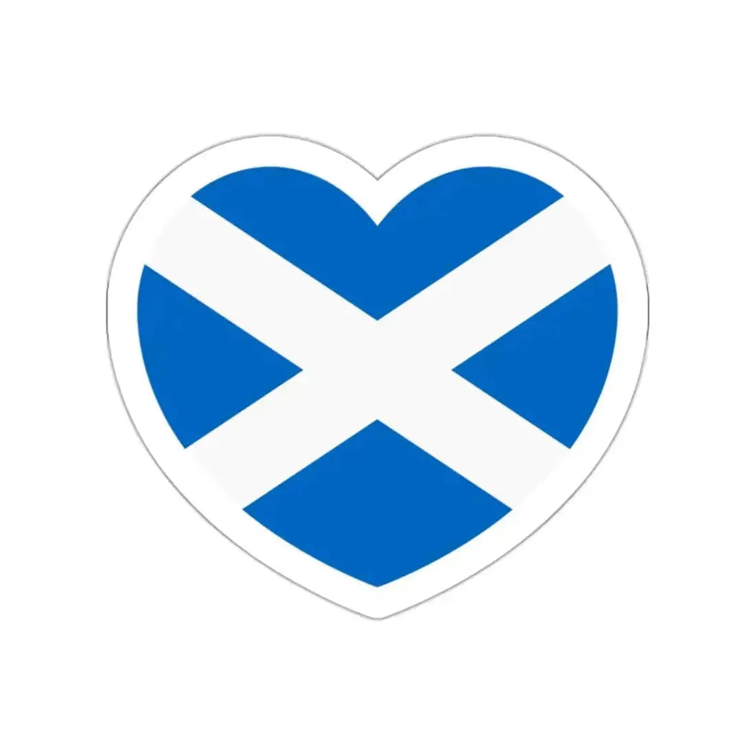 Heart Flag of Scotland - STICKER Vinyl Die-Cut Decal White Die-Cut 2 Inch - The Sticker Space