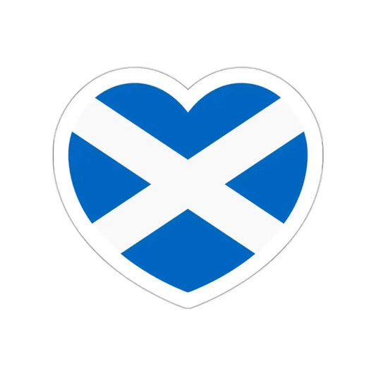 Heart Flag of Scotland - STICKER Vinyl Die-Cut Decal White Die-Cut 2 Inch - The Sticker Space