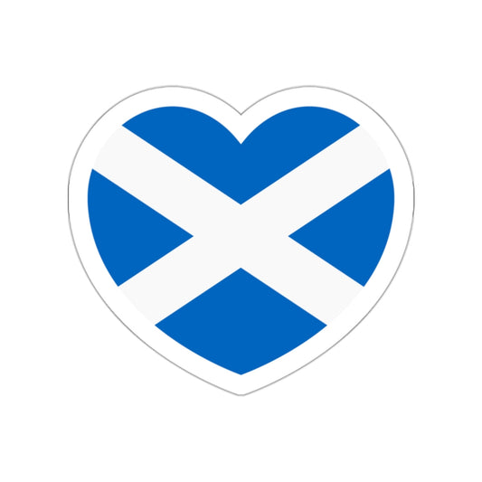 Heart Flag of Scotland - STICKER Vinyl Die-Cut Decal-White-The Sticker Space