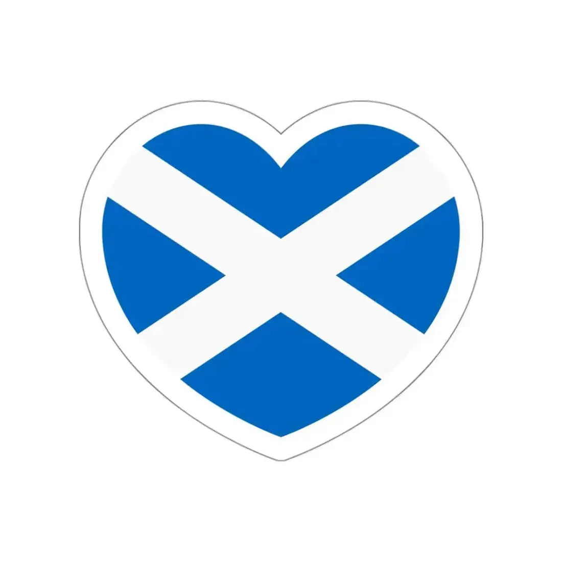 Heart Flag of Scotland - STICKER Vinyl Die-Cut Decal White Die-Cut 3 Inch - The Sticker Space