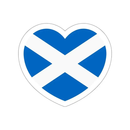 Heart Flag of Scotland - STICKER Vinyl Die-Cut Decal White Die-Cut 3 Inch - The Sticker Space