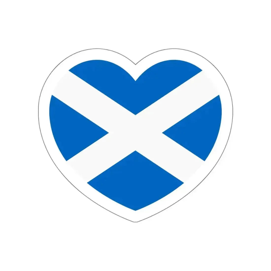 Heart Flag of Scotland - STICKER Vinyl Die-Cut Decal White Die-Cut 5 Inch - The Sticker Space