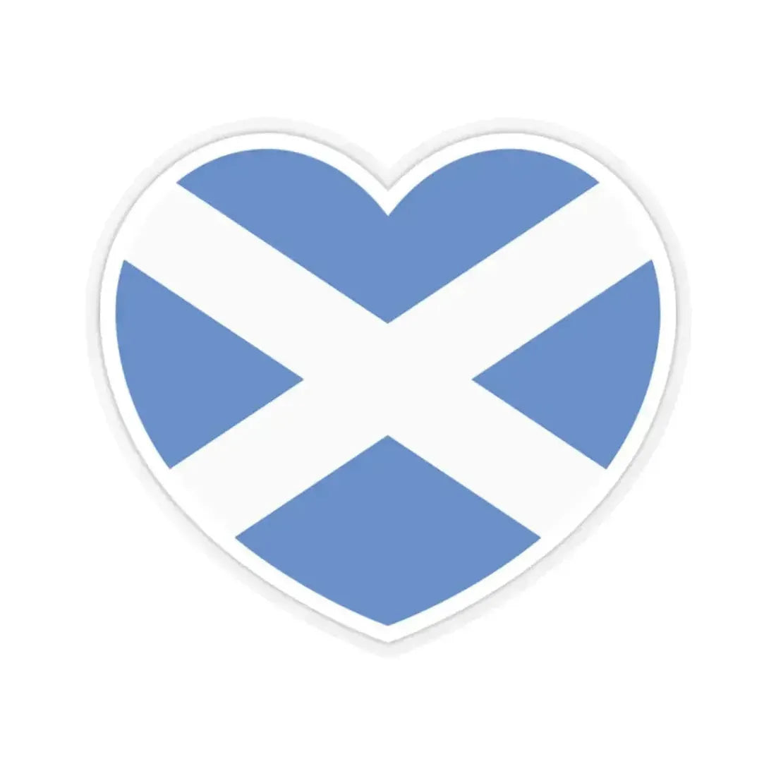 Heart Flag of Scotland - STICKER Vinyl Kiss-Cut Decal 2 Inch Transparent - The Sticker Space