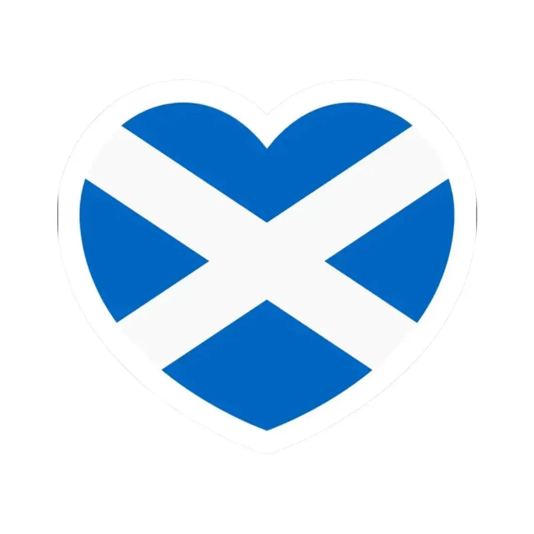 Heart Flag of Scotland - STICKER Vinyl Kiss-Cut Decal 2 Inch White - The Sticker Space