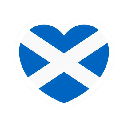 Heart Flag of Scotland - STICKER Vinyl Kiss-Cut Decal 2 Inch White - The Sticker Space