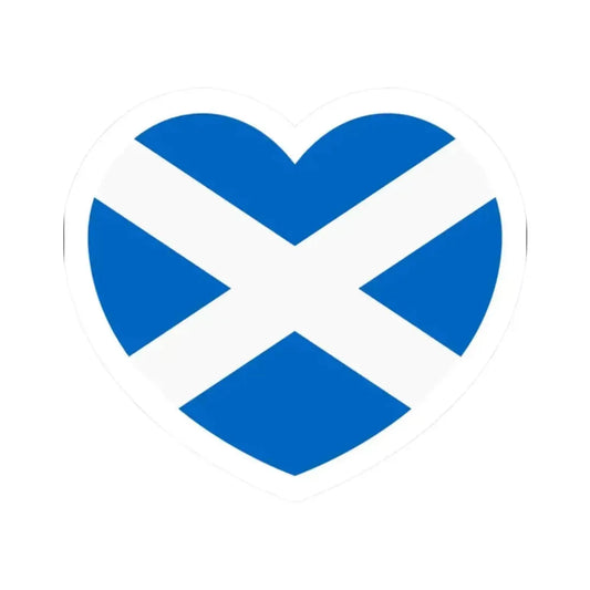 Heart Flag of Scotland - STICKER Vinyl Kiss-Cut Decal 2 Inch White - The Sticker Space