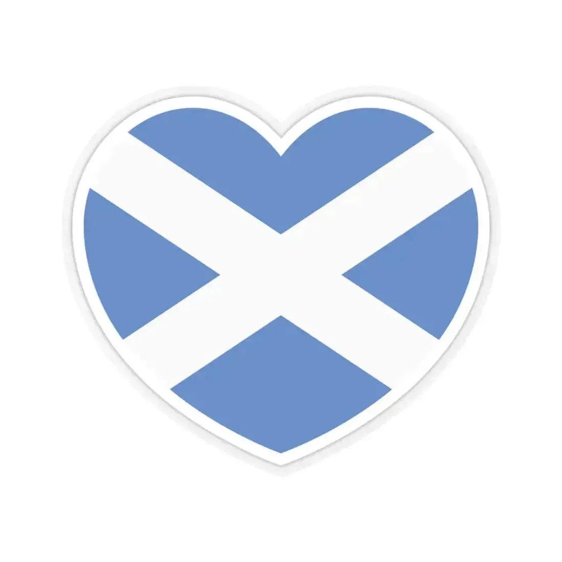 Heart Flag of Scotland - STICKER Vinyl Kiss-Cut Decal 3 Inch Transparent - The Sticker Space
