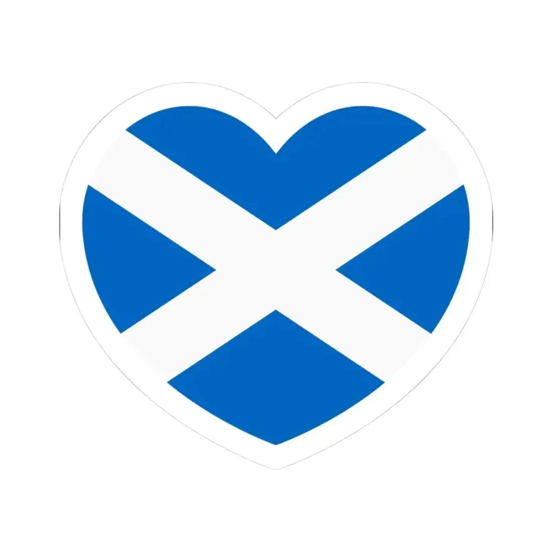 Heart Flag of Scotland - STICKER Vinyl Kiss-Cut Decal 3 Inch White - The Sticker Space