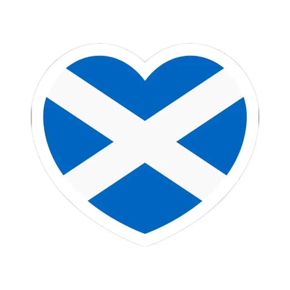 Heart Flag of Scotland - STICKER Vinyl Kiss-Cut Decal 3 Inch White - The Sticker Space