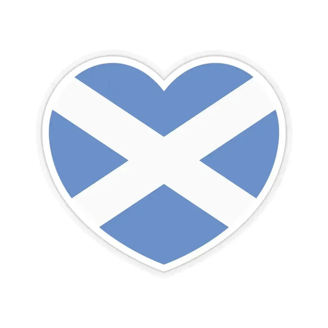 Heart Flag of Scotland - STICKER Vinyl Kiss-Cut Decal 4 Inch Transparent - The Sticker Space