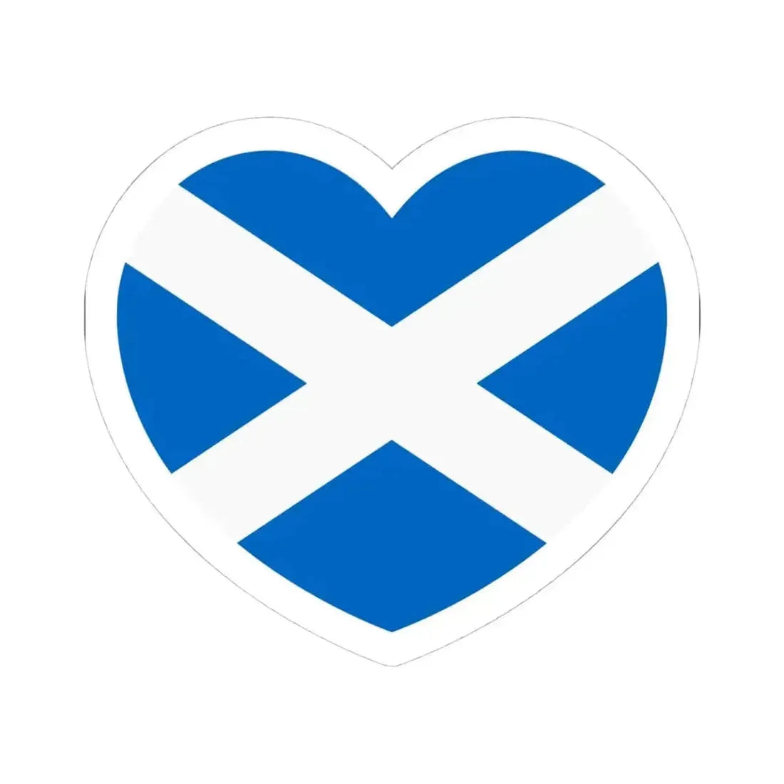 Heart Flag of Scotland - STICKER Vinyl Kiss-Cut Decal 4 Inch White - The Sticker Space