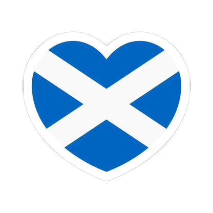 Heart Flag of Scotland - STICKER Vinyl Kiss-Cut Decal 4 Inch White - The Sticker Space