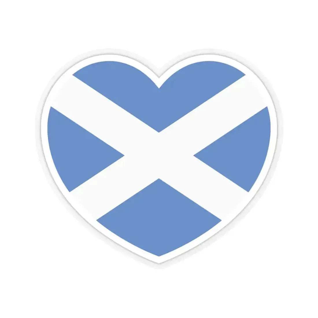 Heart Flag of Scotland - STICKER Vinyl Kiss-Cut Decal 6 Inch Transparent - The Sticker Space