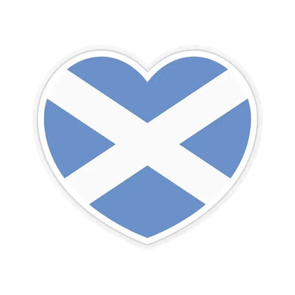 Heart Flag of Scotland - STICKER Vinyl Kiss-Cut Decal 6 Inch Transparent - The Sticker Space