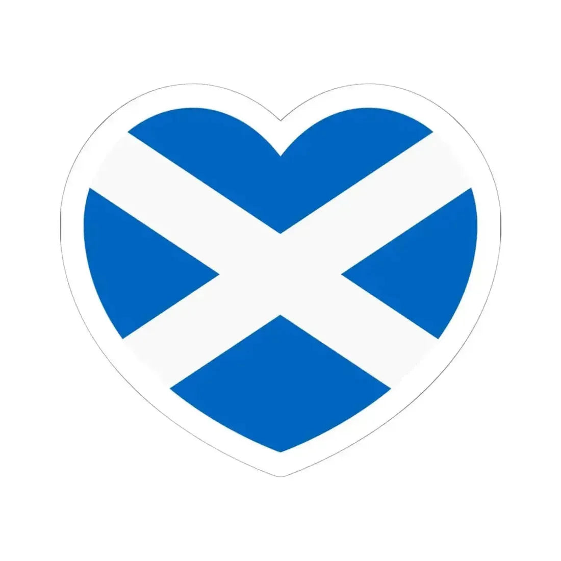 Heart Flag of Scotland - STICKER Vinyl Kiss-Cut Decal 6 Inch White - The Sticker Space
