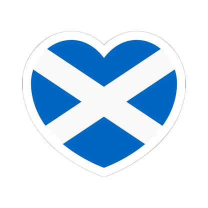 Heart Flag of Scotland - STICKER Vinyl Kiss-Cut Decal 6 Inch White - The Sticker Space