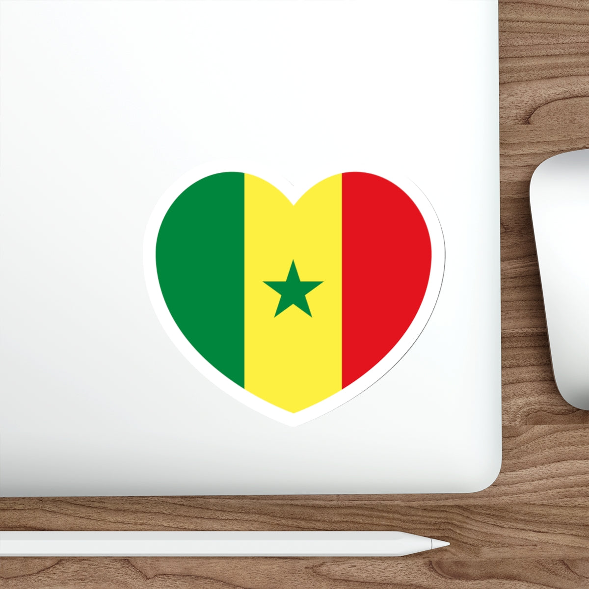 Heart Flag of Senegal - STICKER Vinyl Die-Cut Decal-The Sticker Space