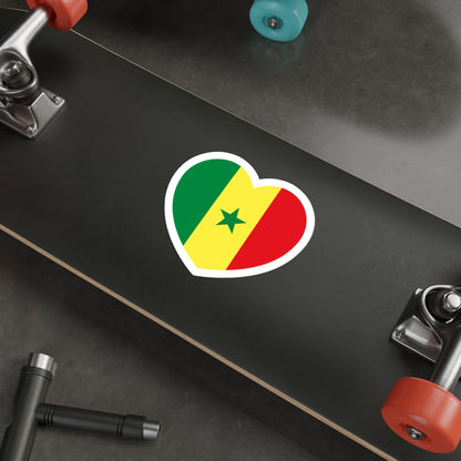 Heart Flag of Senegal - STICKER Vinyl Die-Cut Decal-The Sticker Space