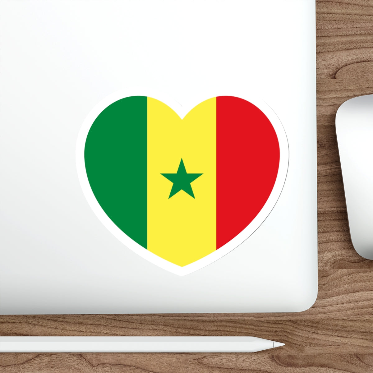 Heart Flag of Senegal - STICKER Vinyl Die-Cut Decal-The Sticker Space