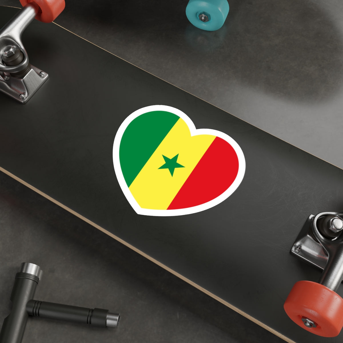 Heart Flag of Senegal - STICKER Vinyl Die-Cut Decal-The Sticker Space