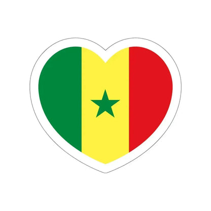 Heart Flag of Senegal - STICKER Vinyl Die-Cut Decal White Die-Cut 4 Inch - The Sticker Space