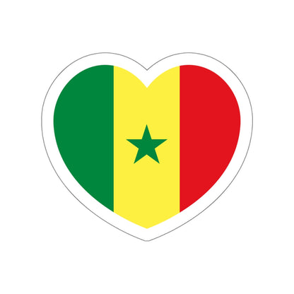 Heart Flag of Senegal - STICKER Vinyl Die-Cut Decal-White-The Sticker Space