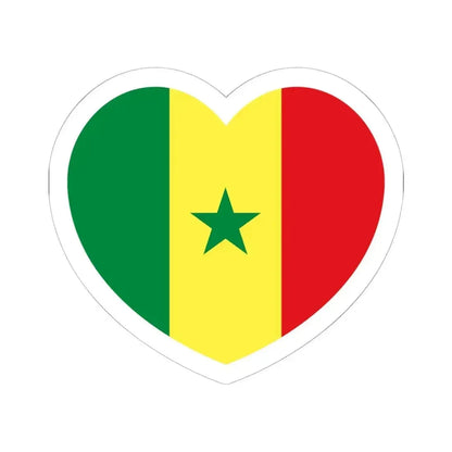 Heart Flag of Senegal - STICKER Vinyl Kiss-Cut Decal 6 Inch White - The Sticker Space