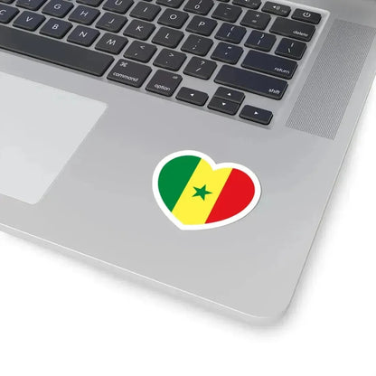 Heart Flag of Senegal - STICKER Vinyl Kiss-Cut Decal - The Sticker Space