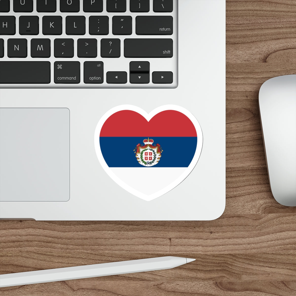 Heart Flag of Serbia 1835-1882 - STICKER Vinyl Die-Cut Decal-The Sticker Space