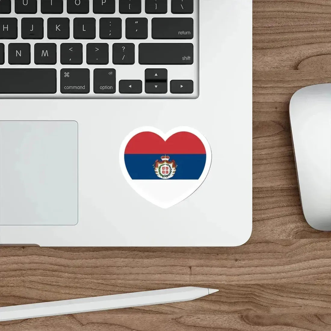 Heart Flag of Serbia 1835-1882 - STICKER Vinyl Die-Cut Decal - The Sticker Space